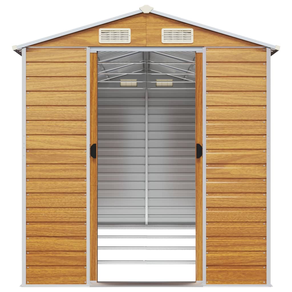 8720845894795_g_en_hd_3 vidaXL Garden Shed Light Brown 191x385x198 cm Galvanised Steel - Image 5