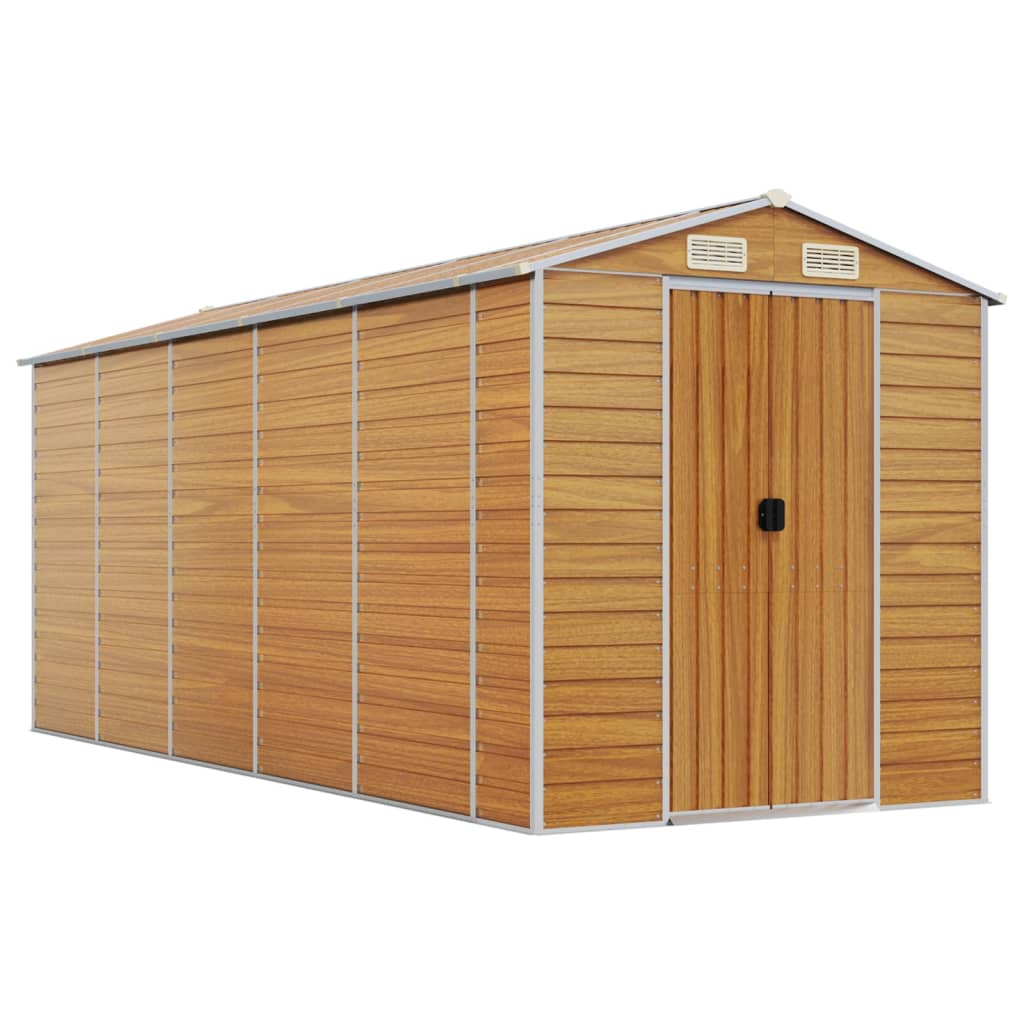 8720845894801_a_en_hd_1 vidaXL Garden Shed Light Brown 191x470x198 cm Galvanised Steel - Image 2