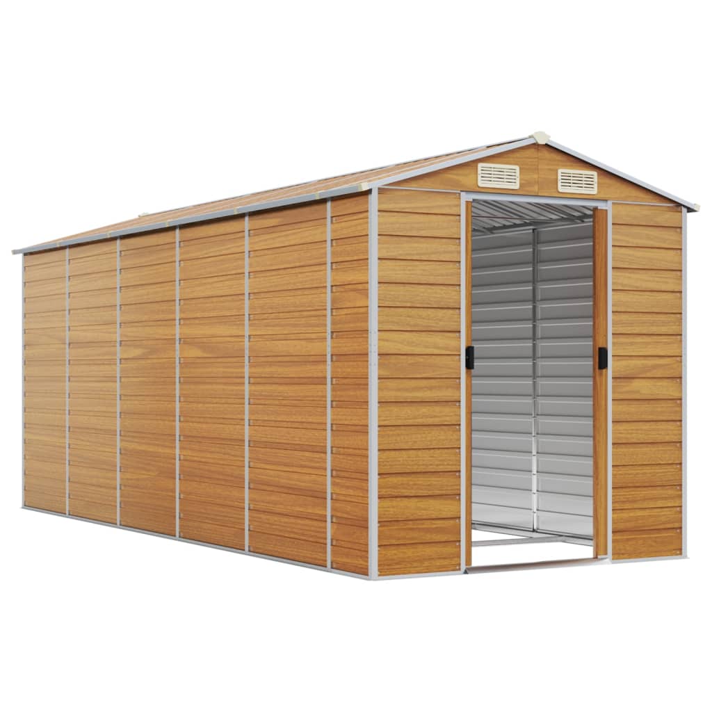8720845894801_g_en_hd_1 vidaXL Garden Shed Light Brown 191x470x198 cm Galvanised Steel - Image 3