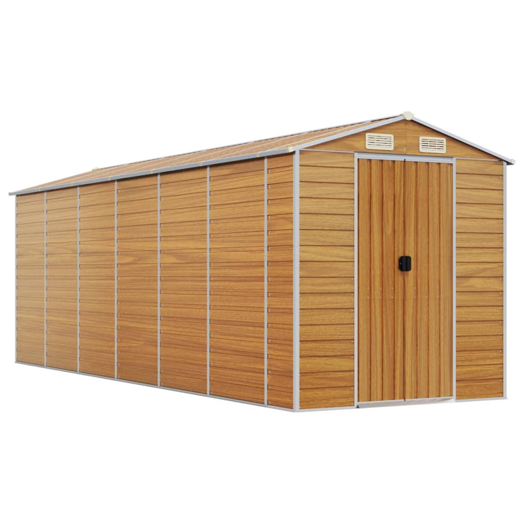 8720845894818_a_en_hd_1 vidaXL Garden Shed Light Brown 191x555x198 cm Galvanised Steel - Image 2