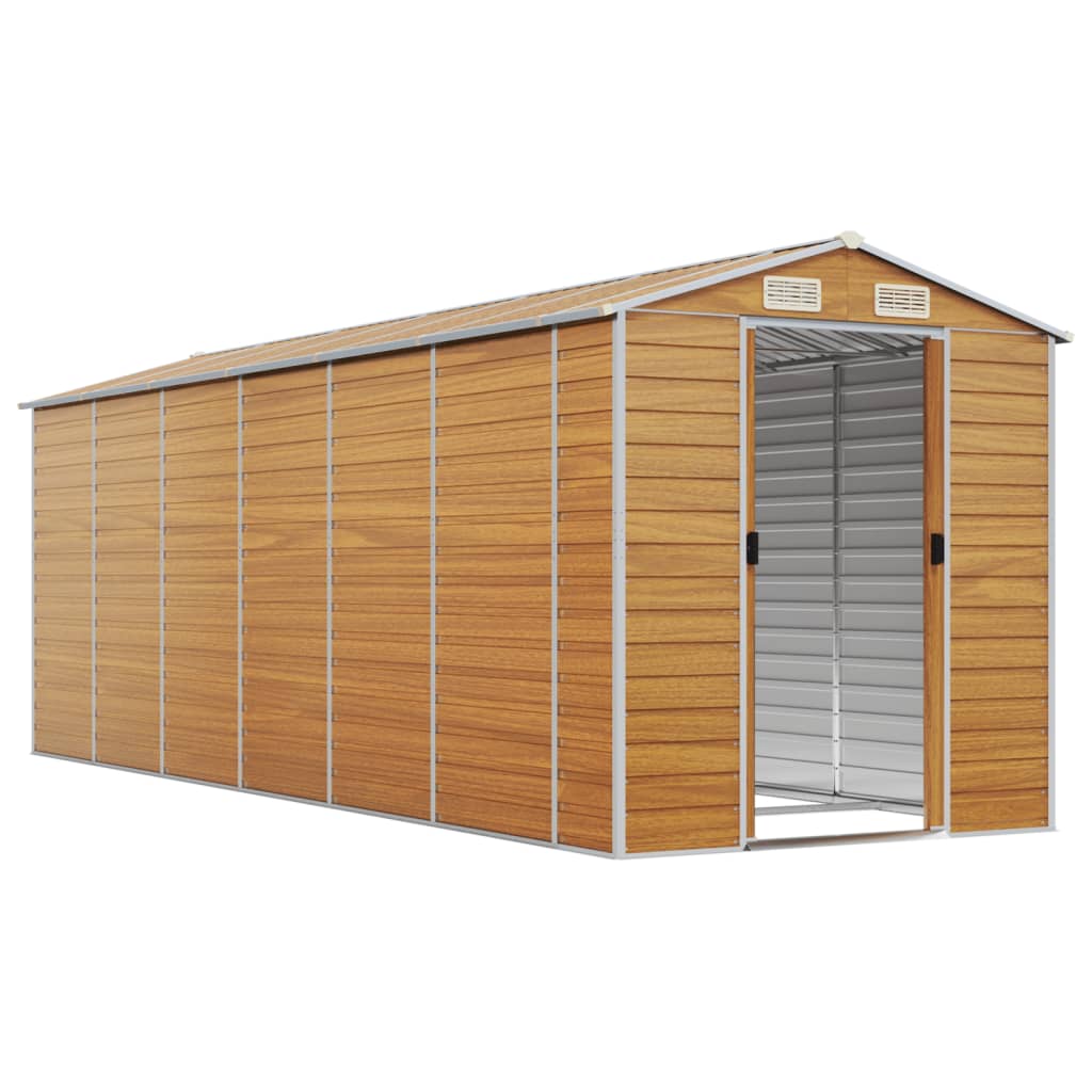 8720845894818_g_en_hd_1 vidaXL Garden Shed Light Brown 191x555x198 cm Galvanised Steel - Image 3