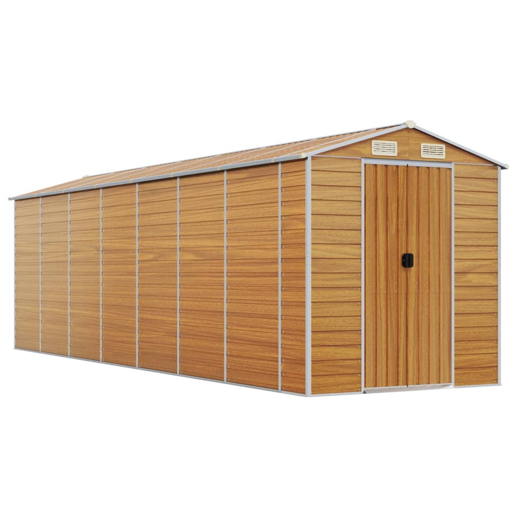 8720845894825_a_en_hd_1 vidaXL Garden Shed Light Brown 191x640x198 cm Galvanised Steel - Image 2