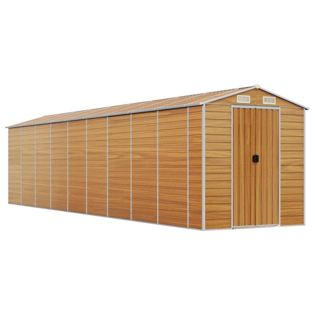 8720845894849_a_en_hd_1 vidaXL Garden Shed Light Brown 191x810x198 cm Galvanised Steel - Image 2