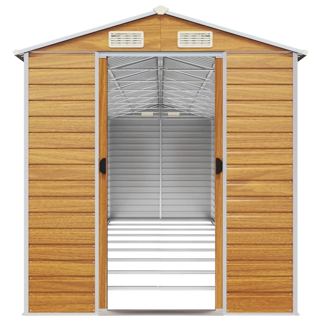 8720845894849_g_en_hd_3 vidaXL Garden Shed Light Brown 191x810x198 cm Galvanised Steel - Image 5
