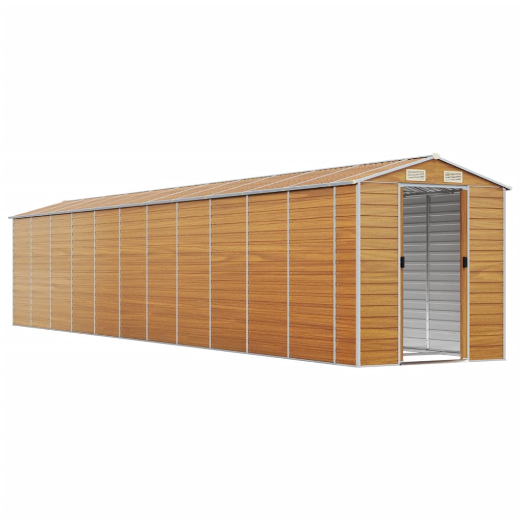 8720845894863_g_en_hd_1 vidaXL Garden Shed Light Brown 191x980x198 cm Galvanised Steel - Image 3