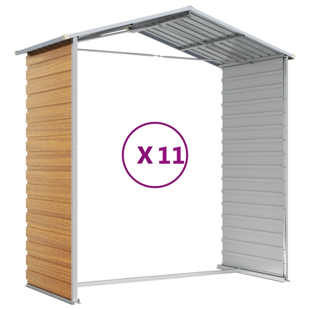 8720845894863_g_en_hd_7 vidaXL Garden Shed Light Brown 191x980x198 cm Galvanised Steel - Image 9