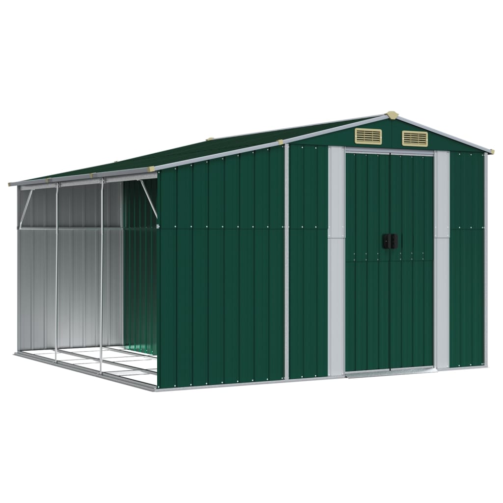 8720845894887_a_en_hd_1 vidaXL Garden Shed Green 277x279x179 cm Galvanised Steel - Image 2