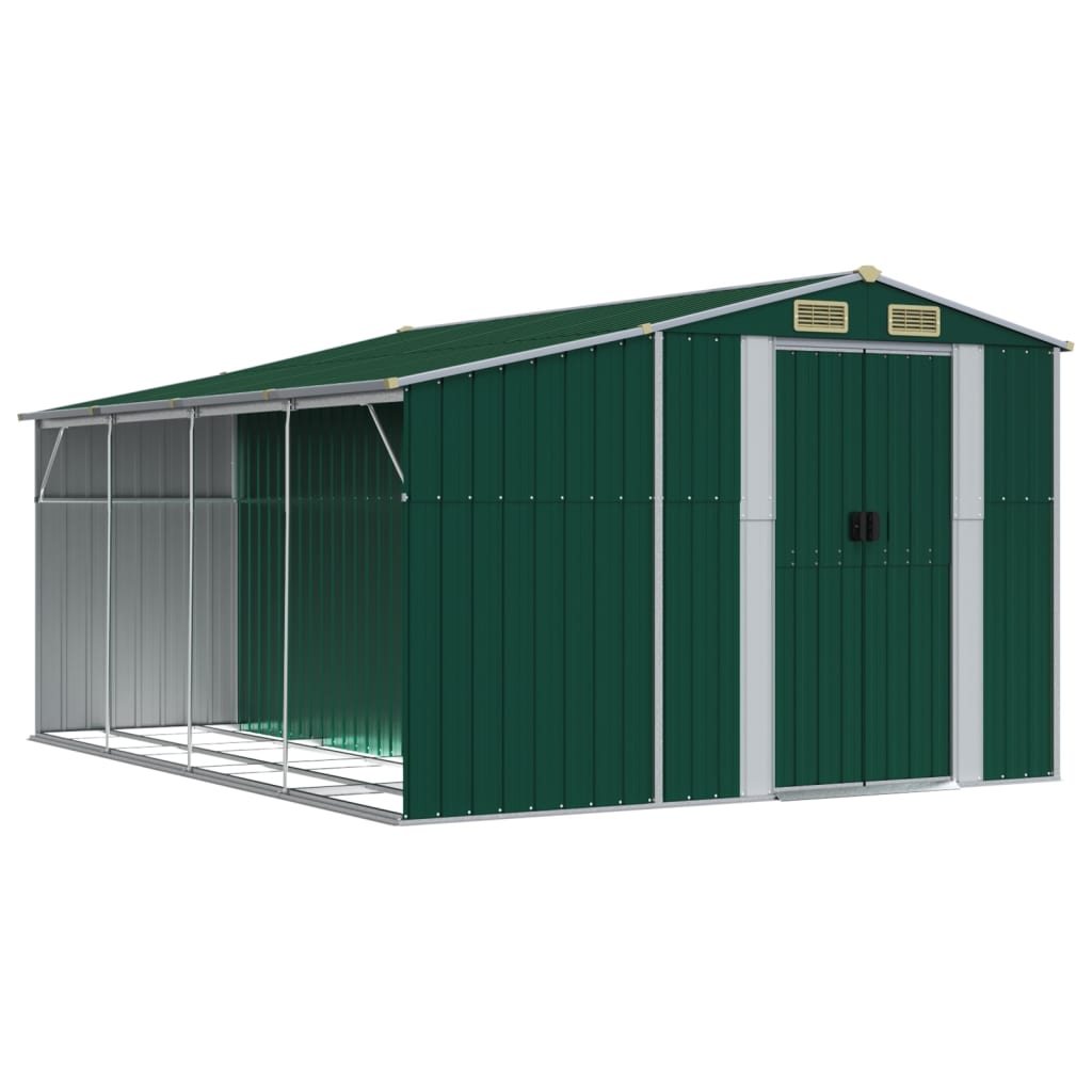 8720845894894_a_en_hd_1 vidaXL Garden Shed Green 277x365.5x179 cm Galvanised Steel - Image 2