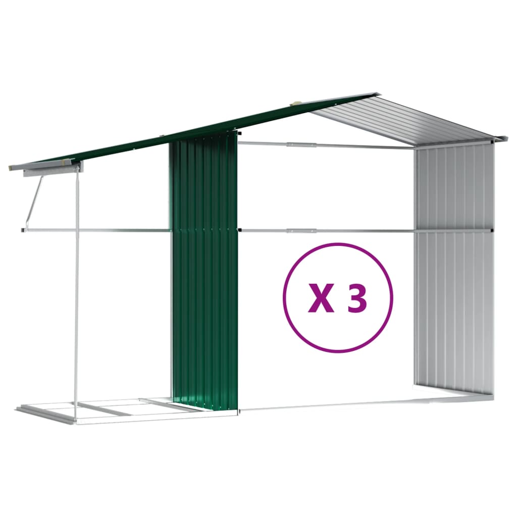 8720845894894_g_en_hd_7 vidaXL Garden Shed Green 277x365.5x179 cm Galvanised Steel - Image 9