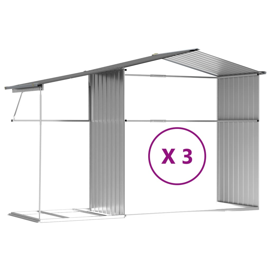 8720845894924_g_en_hd_7 vidaXL Garden Shed Grey 277x365.5x179 cm Galvanised Steel - Image 9