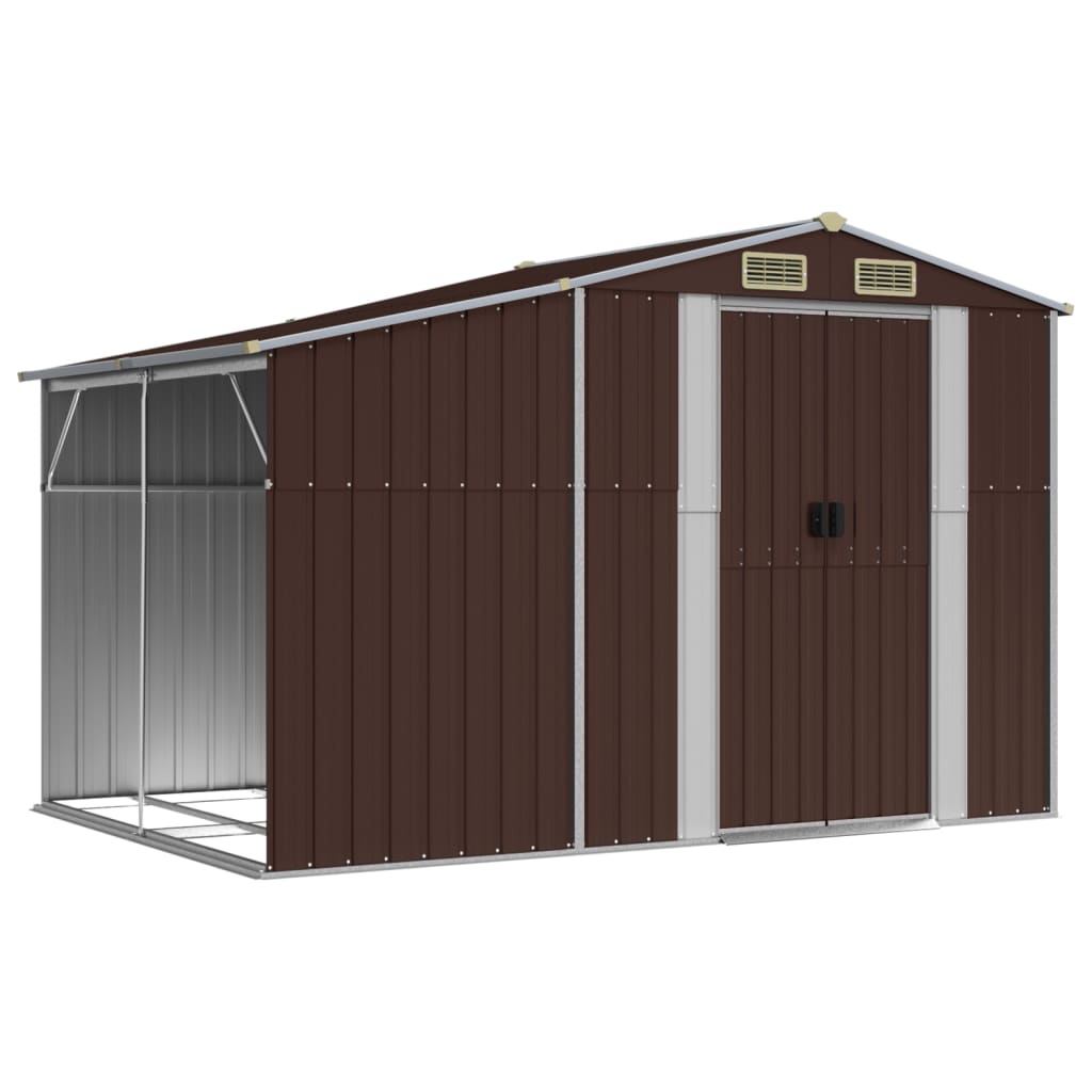 8720845894962_a_en_hd_1 vidaXL Garden Shed Brown 277x192.5x179 cm Galvanised Steel - Image 2