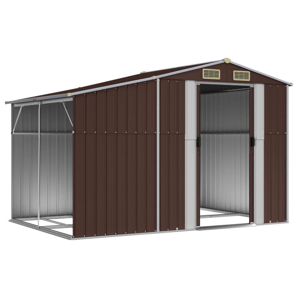 8720845894962_g_en_hd_1 vidaXL Garden Shed Brown 277x192.5x179 cm Galvanised Steel - Image 3