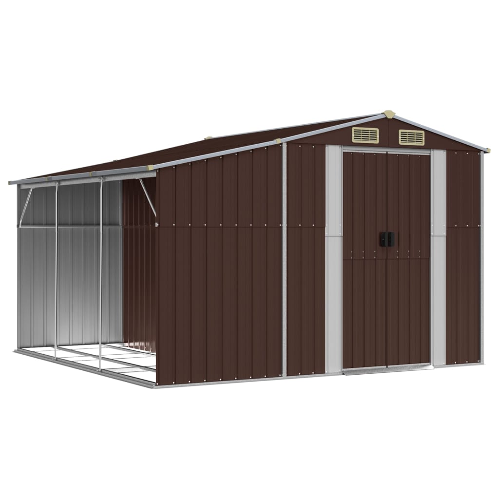 8720845894979_a_en_hd_1 vidaXL Garden Shed Brown 277x279x179 cm Galvanised Steel - Image 2