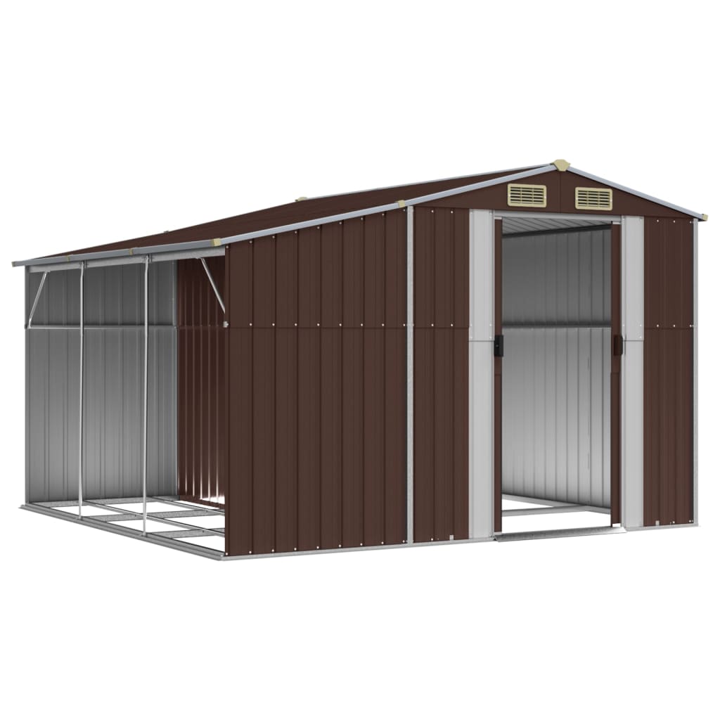 8720845894979_g_en_hd_1 vidaXL Garden Shed Brown 277x279x179 cm Galvanised Steel - Image 3