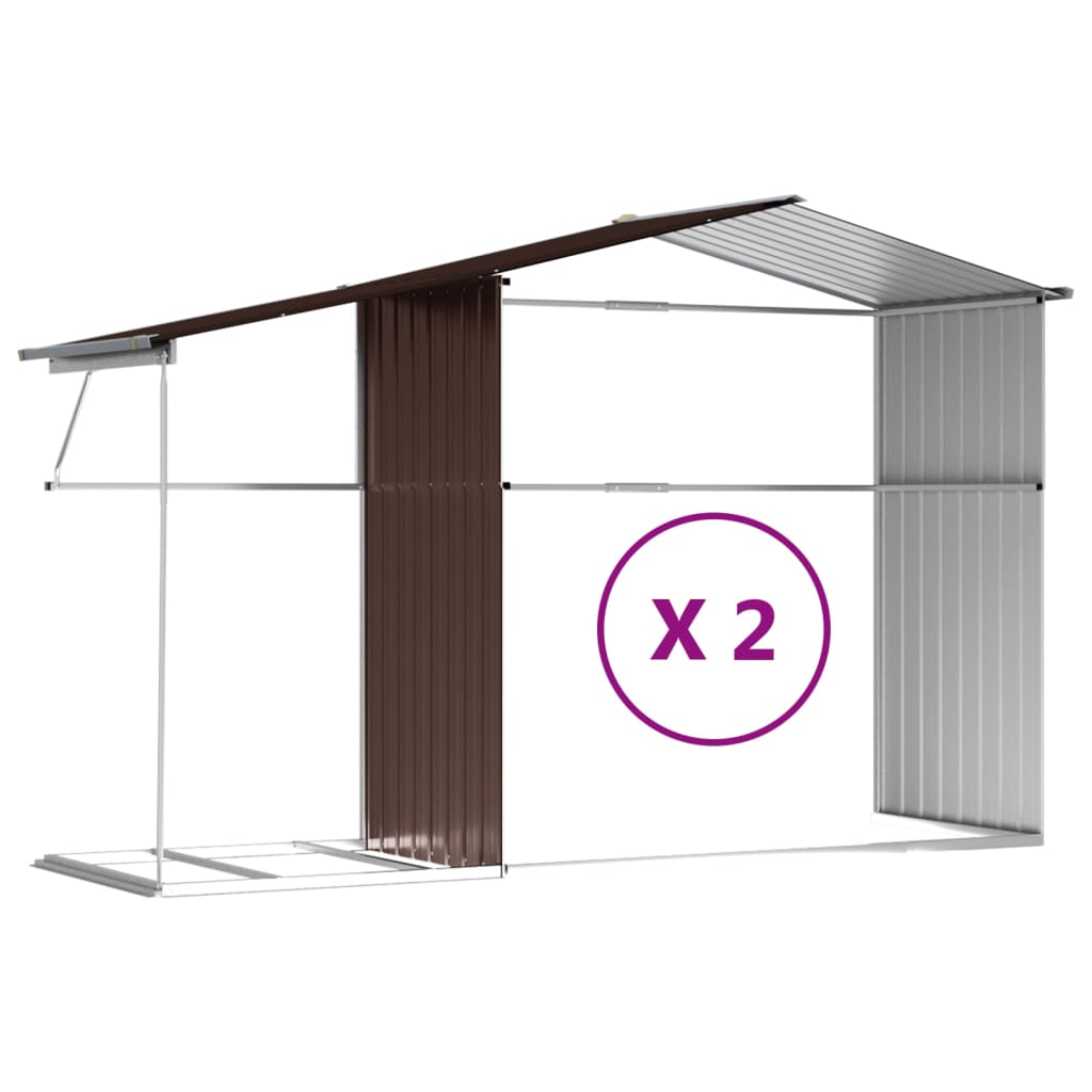 8720845894979_g_en_hd_7 vidaXL Garden Shed Brown 277x279x179 cm Galvanised Steel - Image 9