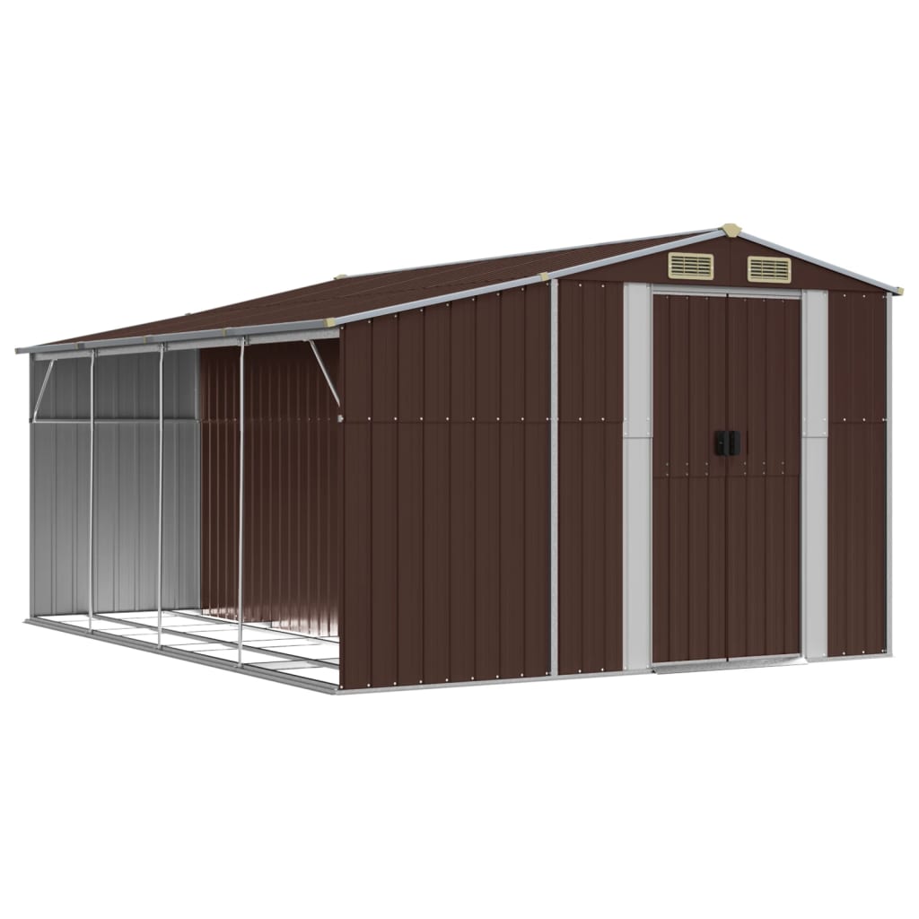 8720845894986_a_en_hd_1 vidaXL Garden Shed Brown 277x365.5x179 cm Galvanised Steel - Image 2