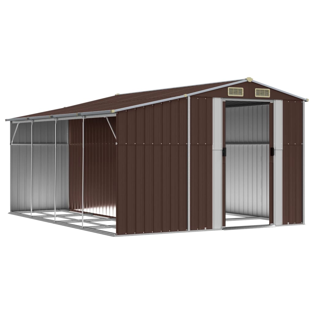8720845894986_g_en_hd_1 vidaXL Garden Shed Brown 277x365.5x179 cm Galvanised Steel - Image 3