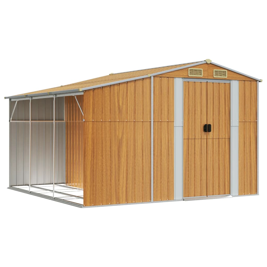 8720845895006_a_en_hd_1 vidaXL Garden Shed Light Brown 277x279x179 cm Galvanised Steel - Image 2