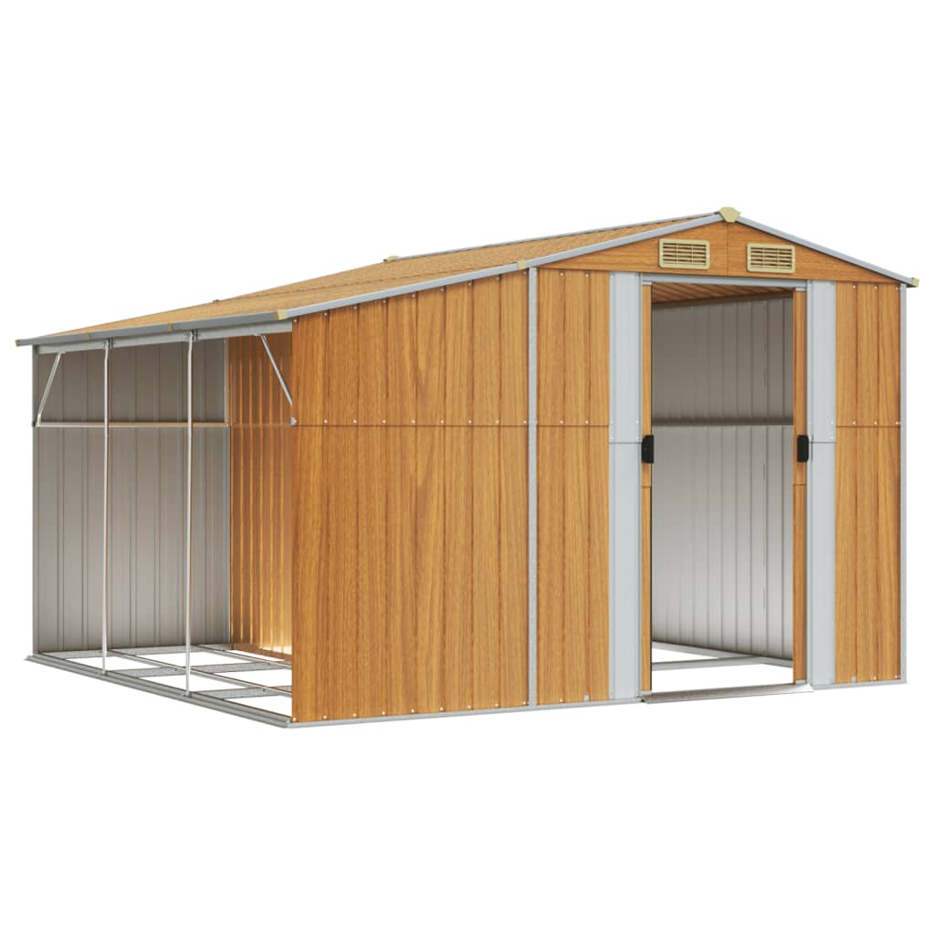 8720845895006_g_en_hd_1 vidaXL Garden Shed Light Brown 277x279x179 cm Galvanised Steel - Image 3