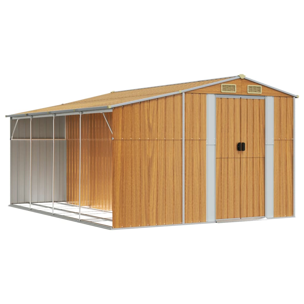 8720845895013_a_en_hd_1 vidaXL Garden Shed Light Brown 277x365.5x179 cm Galvanised Steel - Image 2