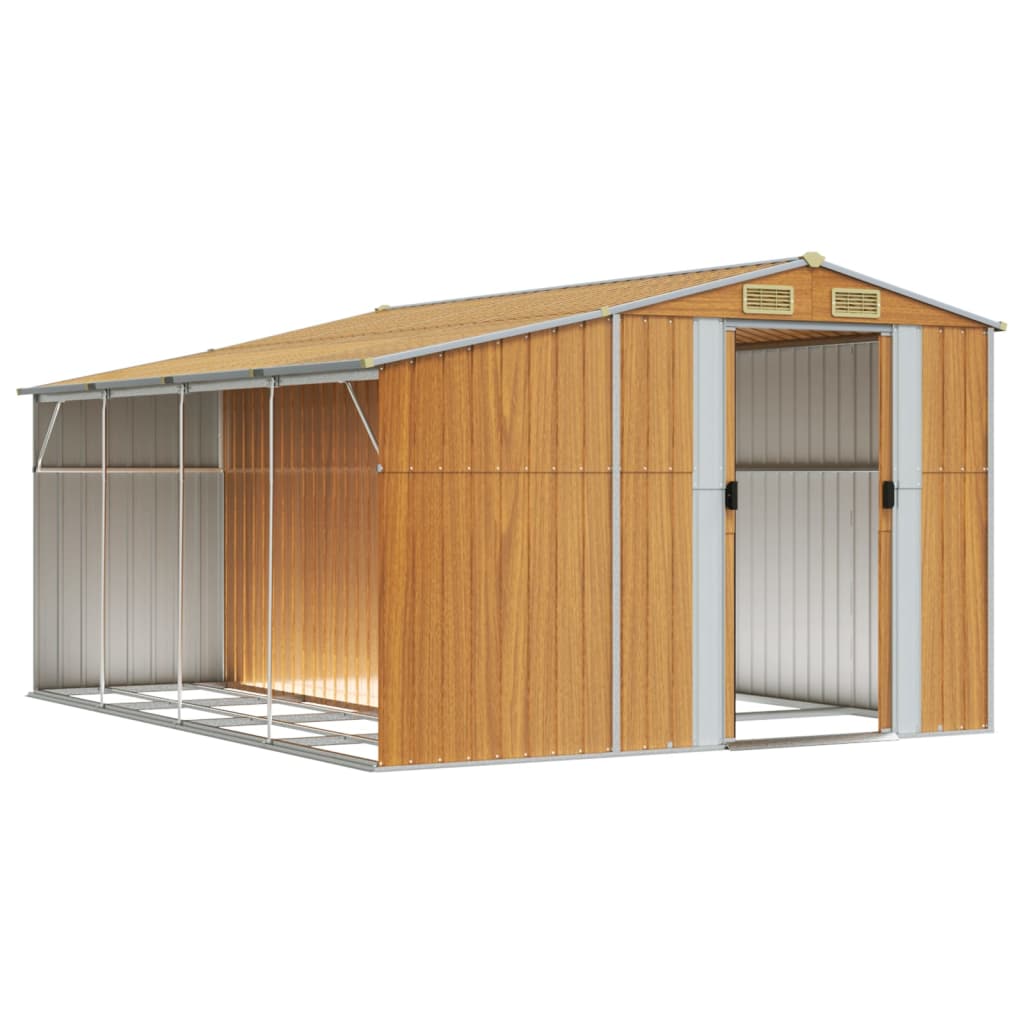 8720845895013_g_en_hd_1 vidaXL Garden Shed Light Brown 277x365.5x179 cm Galvanised Steel - Image 3