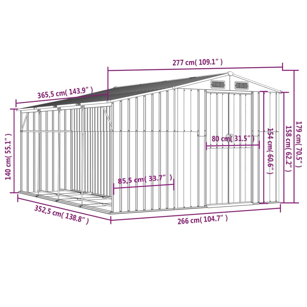 8720845895013_g_en_hd_10 vidaXL Garden Shed Light Brown 277x365.5x179 cm Galvanised Steel - Image 12