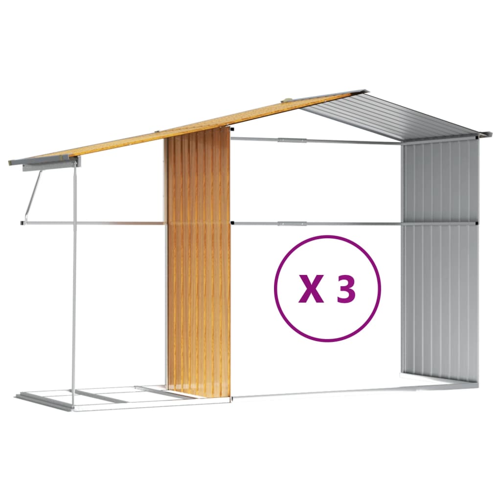 8720845895013_g_en_hd_7 vidaXL Garden Shed Light Brown 277x365.5x179 cm Galvanised Steel - Image 9