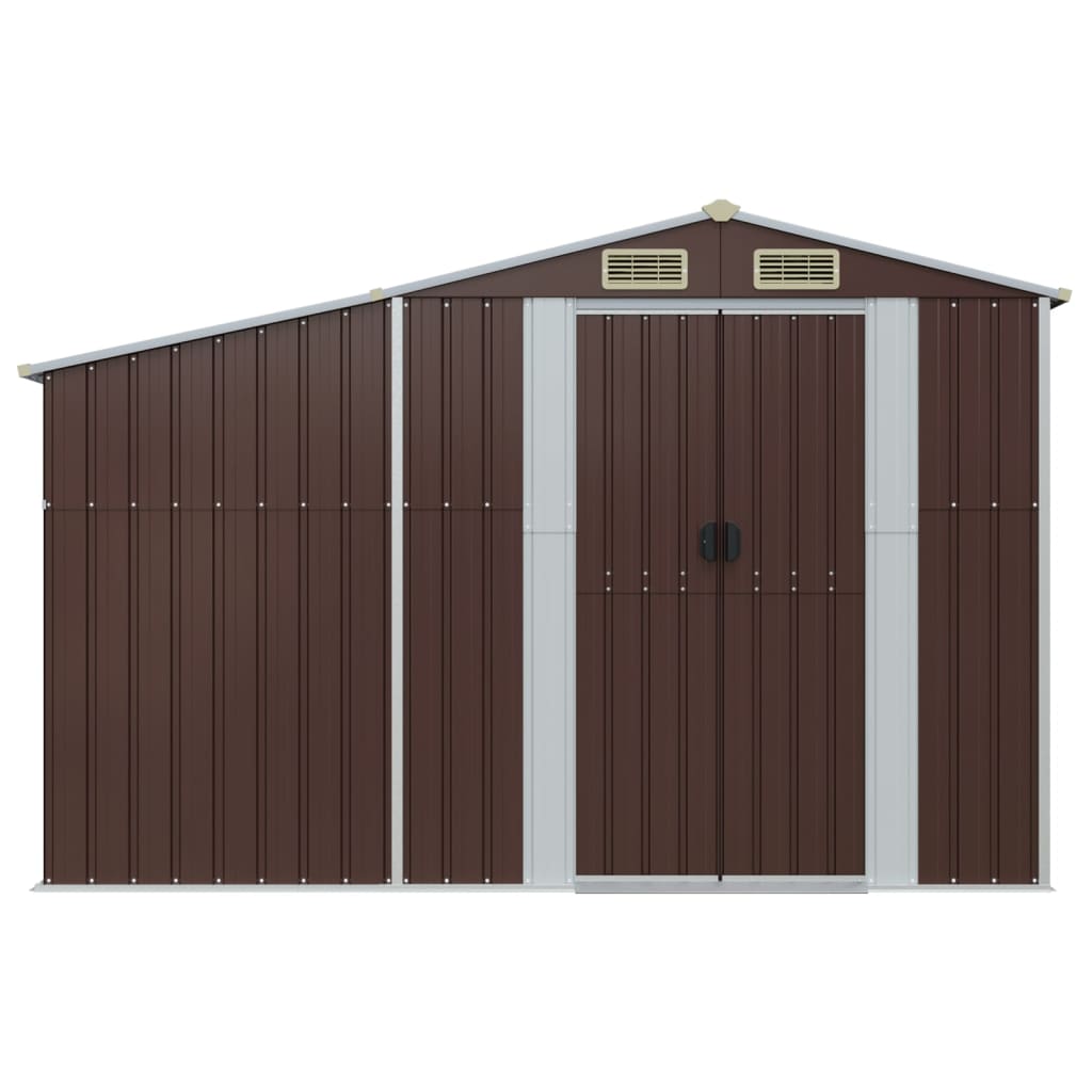8720845896782_g_en_hd_1 vidaXL Garden Shed Brown 277x93x179 cm Galvanised Steel - Image 3