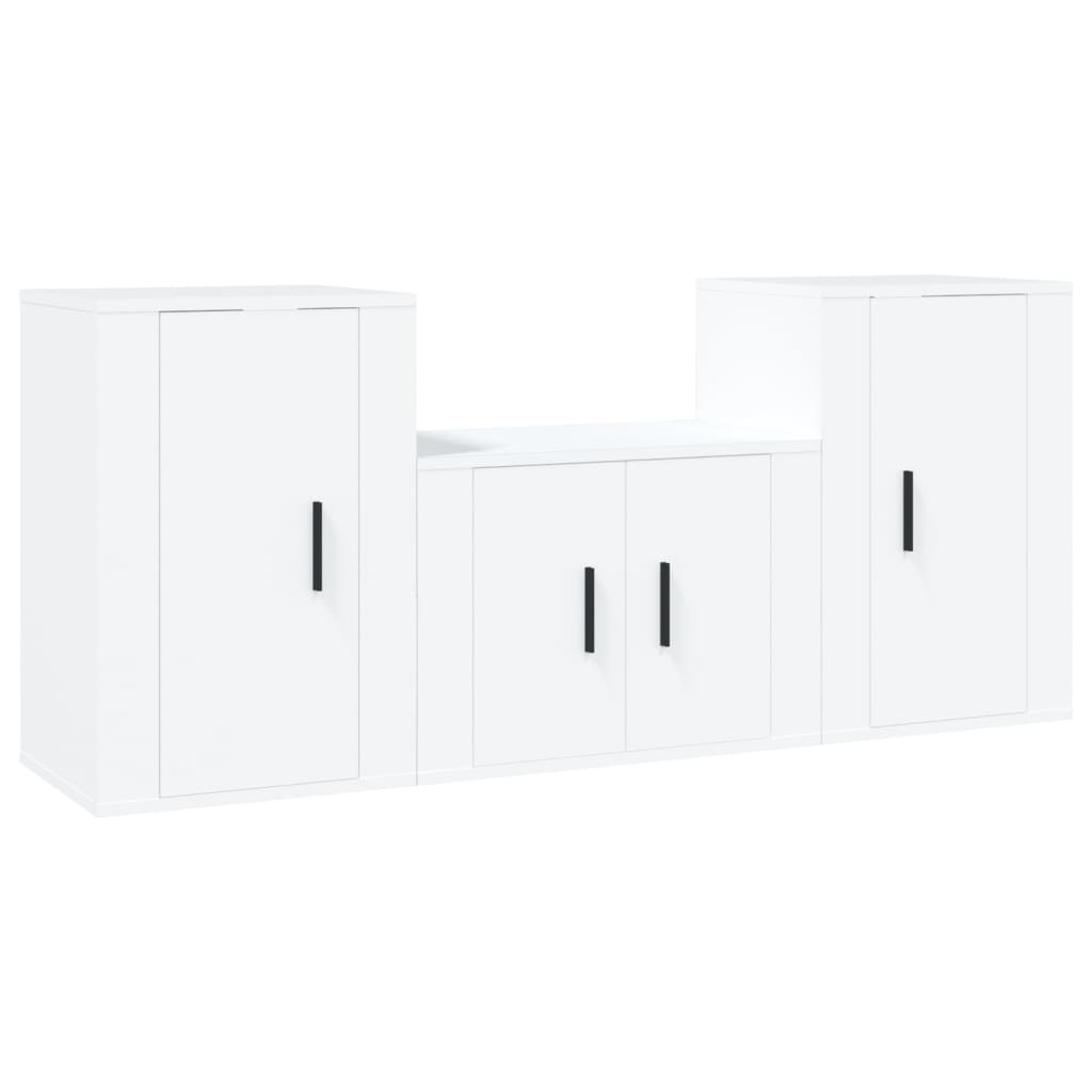 8720845898663_a_en_hd_1 vidaXL 3 Piece TV Cabinet Set White Engineered Wood - Image 2