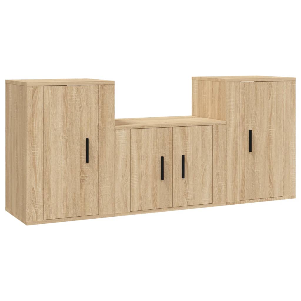 8720845898694_a_en_hd_1 vidaXL 3 Piece TV Cabinet Set Sonoma Oak Engineered Wood - Image 2