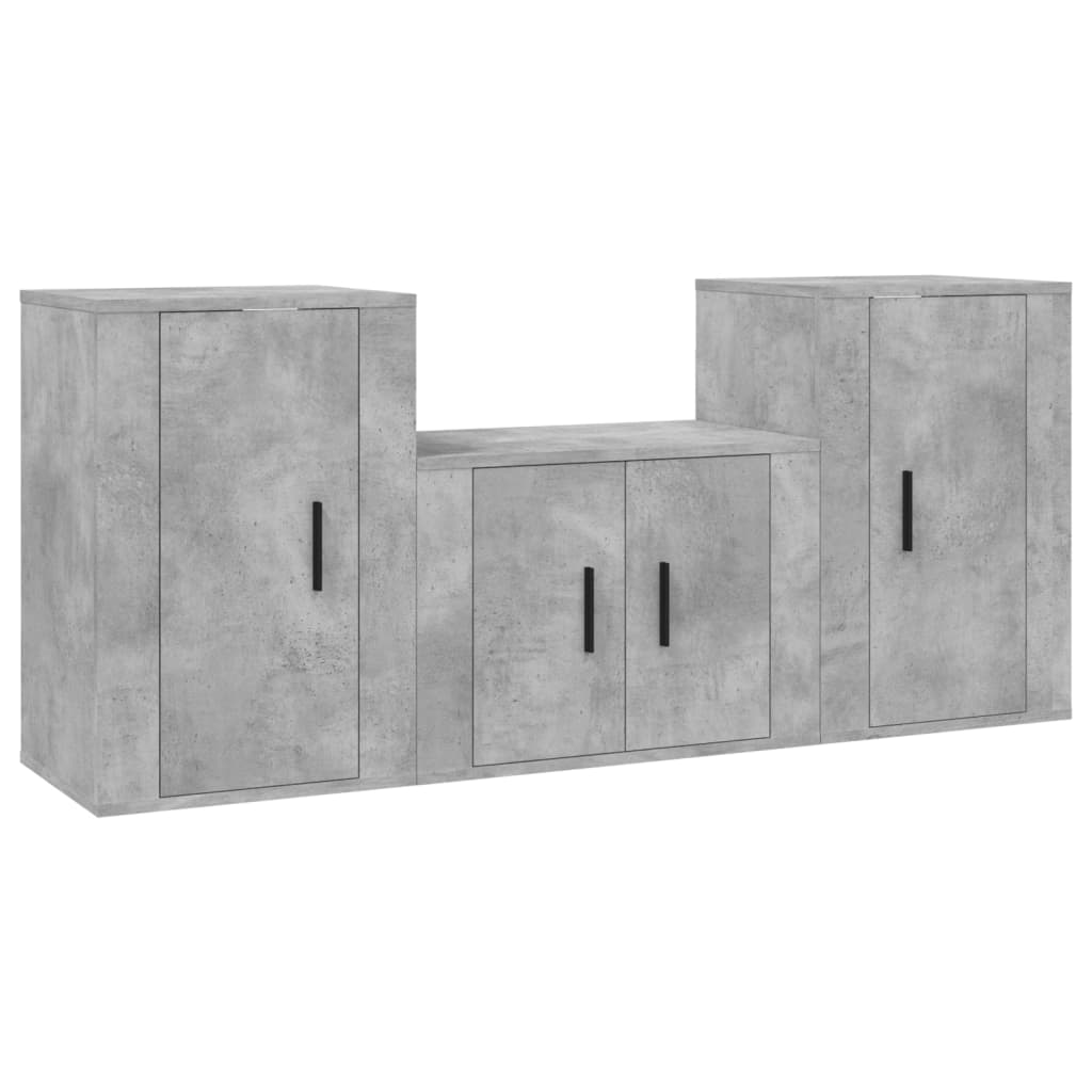 8720845898700_a_en_hd_1 vidaXL 3 Piece TV Cabinet Set Concrete Grey Engineered Wood - Image 2