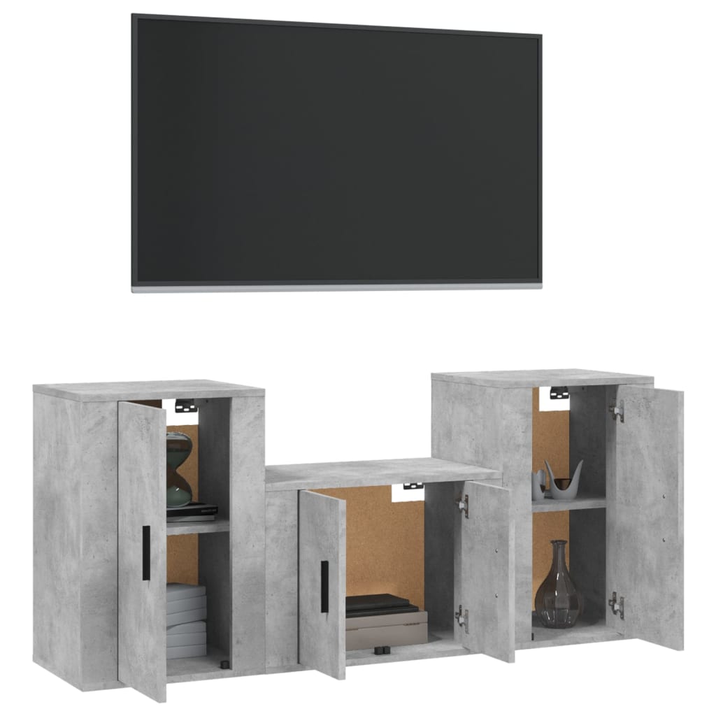 8720845898700_g_en_hd_1 vidaXL 3 Piece TV Cabinet Set Concrete Grey Engineered Wood - Image 4