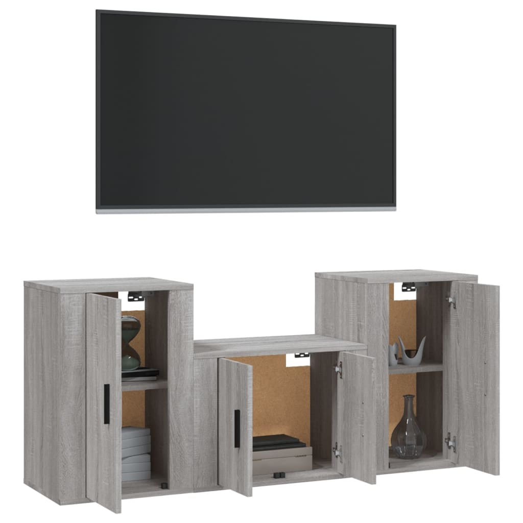 8720845898724_g_en_hd_1 vidaXL 3 Piece TV Cabinet Set Grey Sonoma Engineered Wood - Image 4