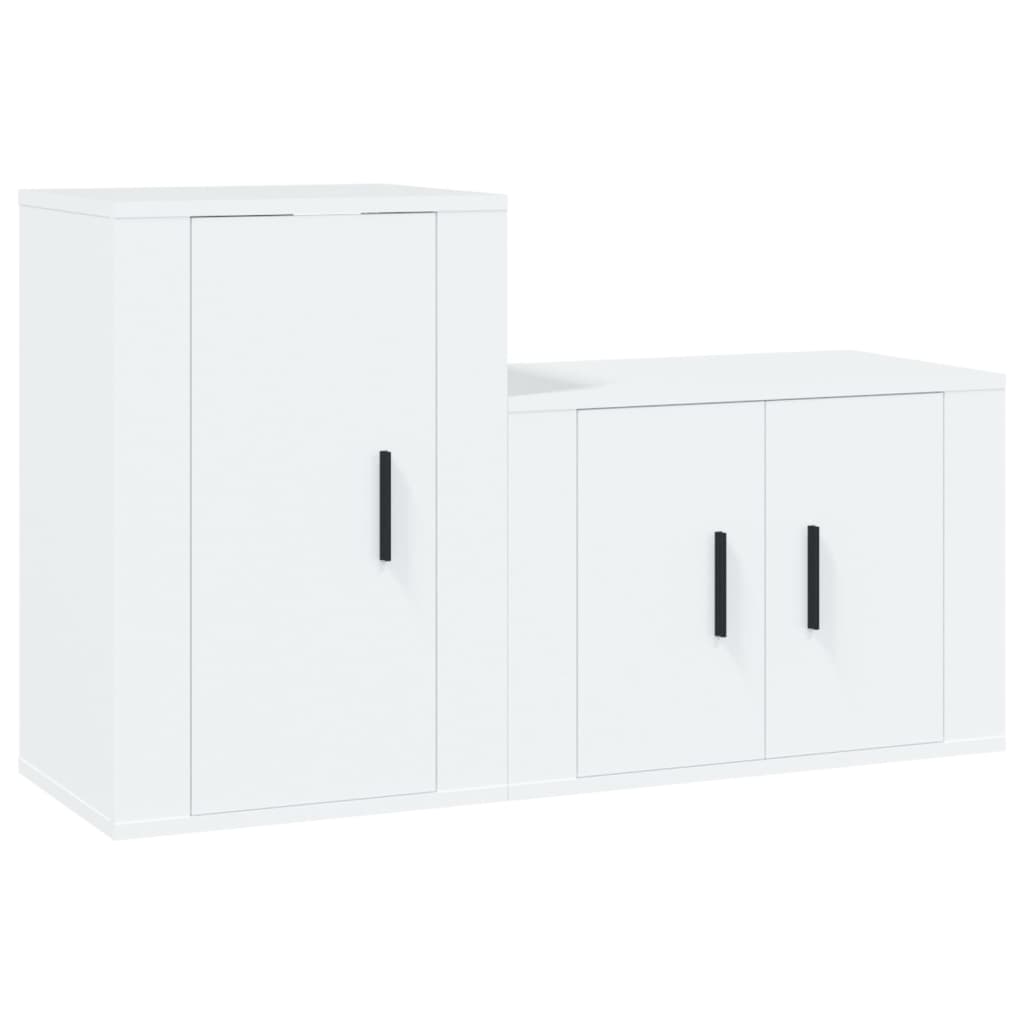 8720845898748_a_en_hd_1 vidaXL 2 Piece TV Cabinet Set White Engineered Wood - Image 2