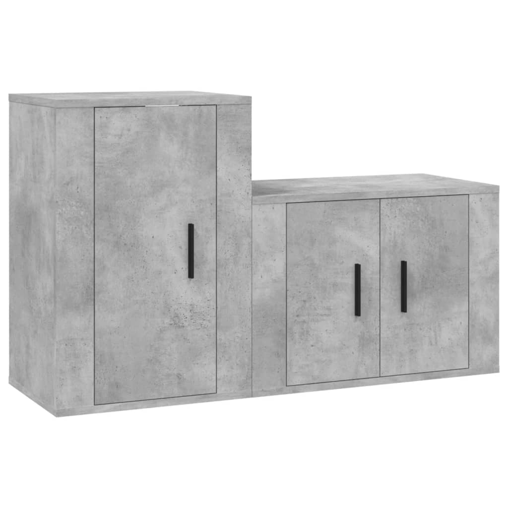 8720845898786_a_en_hd_1 vidaXL 2 Piece TV Cabinet Set Concrete Grey Engineered Wood - Image 2