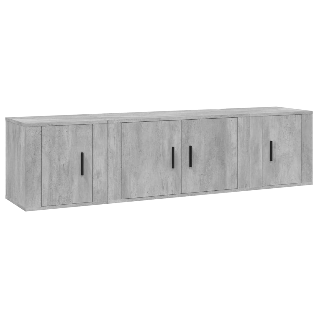 8720845898861_a_en_hd_1 vidaXL 3 Piece TV Cabinet Set Concrete Grey Engineered Wood - Image 2