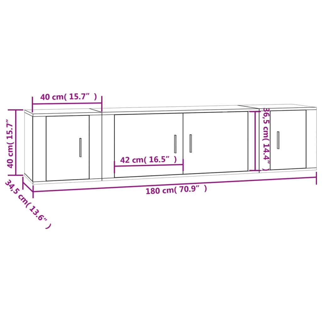 8720845898984_g_en_hd_8 vidaXL 3 Piece TV Cabinet Set White Engineered Wood - Image 11