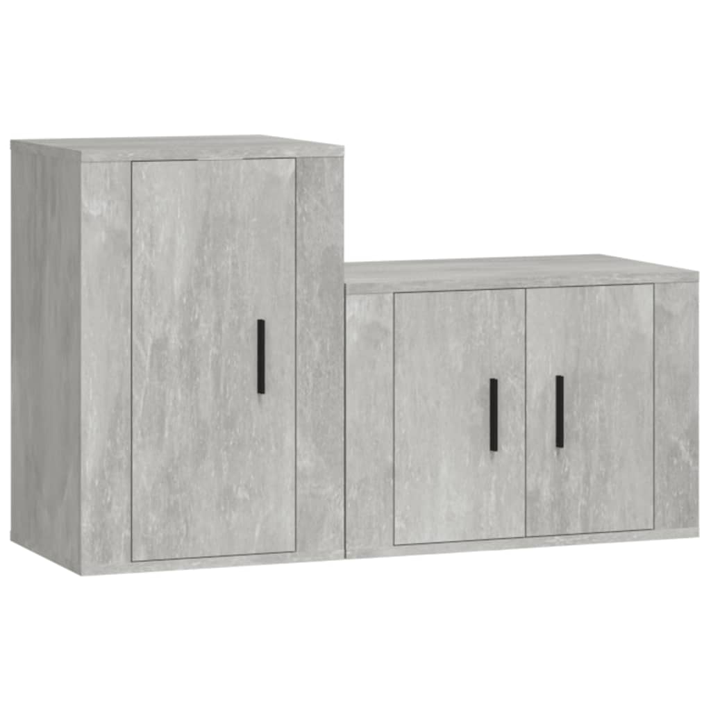 8720845899349_a_en_hd_1 vidaXL 2 Piece TV Cabinet Set Concrete Grey Engineered Wood - Image 2