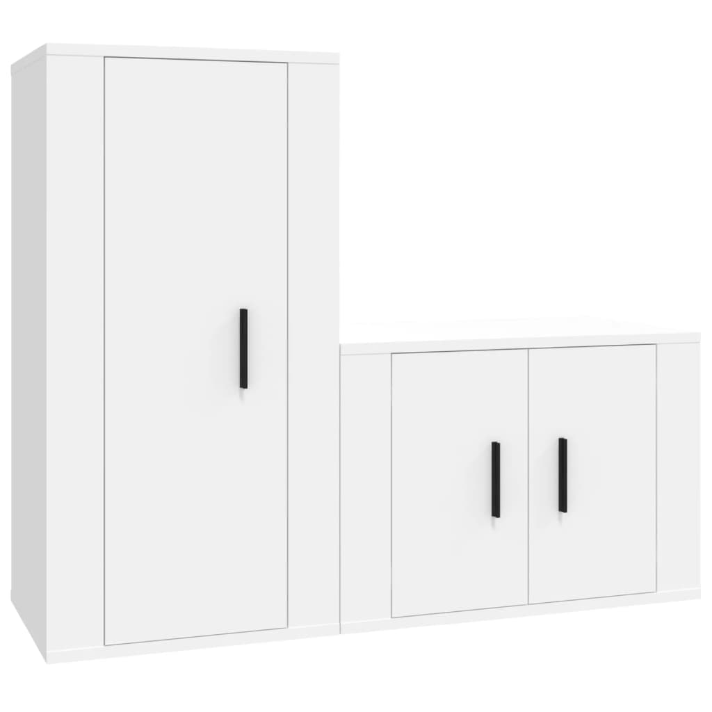 8720845899387_a_en_hd_1 vidaXL 2 Piece TV Cabinet Set White Engineered Wood - Image 2