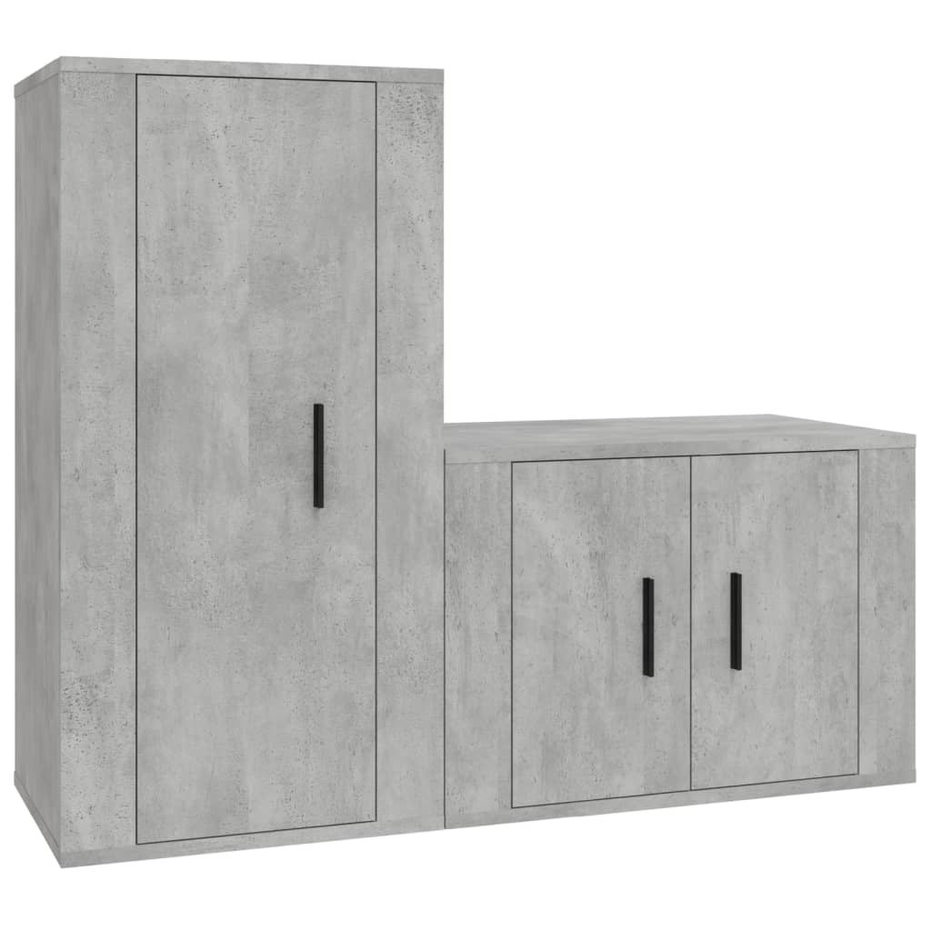 8720845899424_a_en_hd_1 vidaXL 2 Piece TV Cabinet Set Concrete Grey Engineered Wood - Image 2
