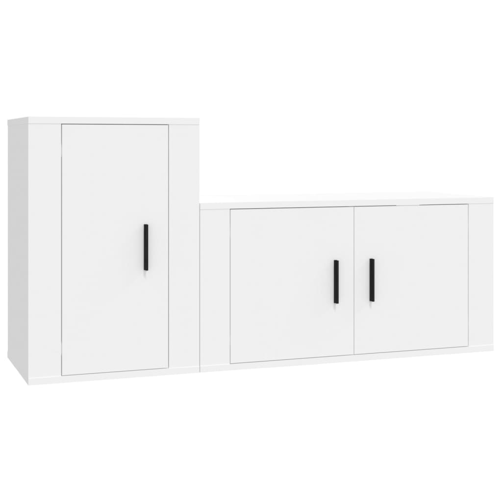 8720845899462_a_en_hd_1 vidaXL 2 Piece TV Cabinet Set White Engineered Wood - Image 2