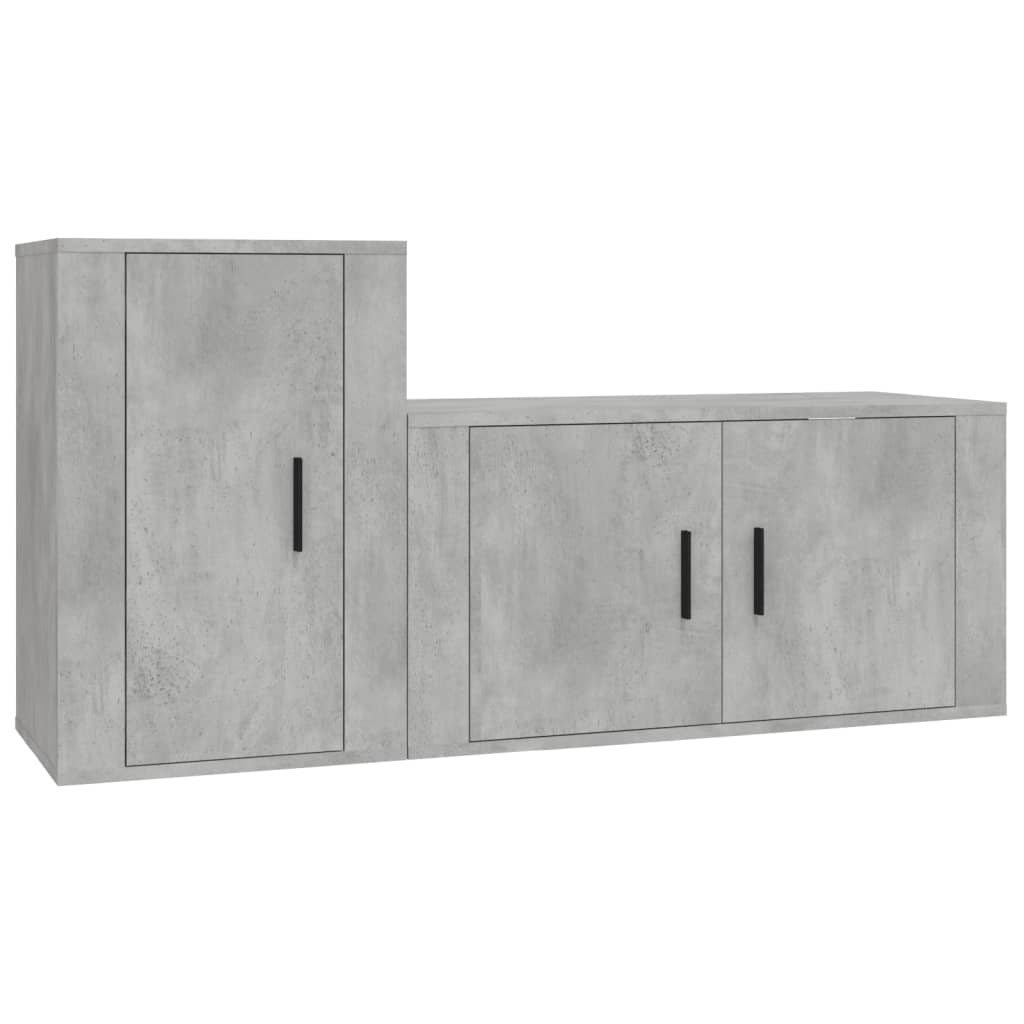 8720845899509_a_en_hd_1 vidaXL 2 Piece TV Cabinet Set Concrete Grey Engineered Wood - Image 2