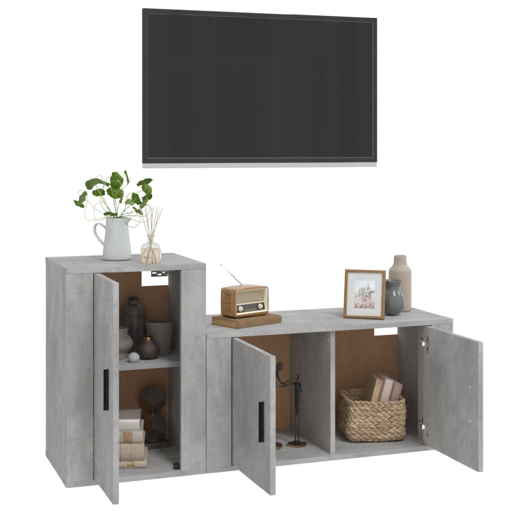 8720845899509_g_en_hd_1 vidaXL 2 Piece TV Cabinet Set Concrete Grey Engineered Wood - Image 4