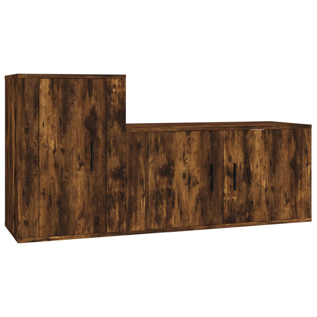 8720845899516_a_en_hd_1 vidaXL 2 Piece TV Cabinet Set Smoked Oak Engineered Wood - Image 2