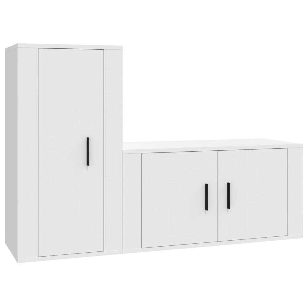 8720845899547_a_en_hd_1 vidaXL 2 Piece TV Cabinet Set White Engineered Wood - Image 2