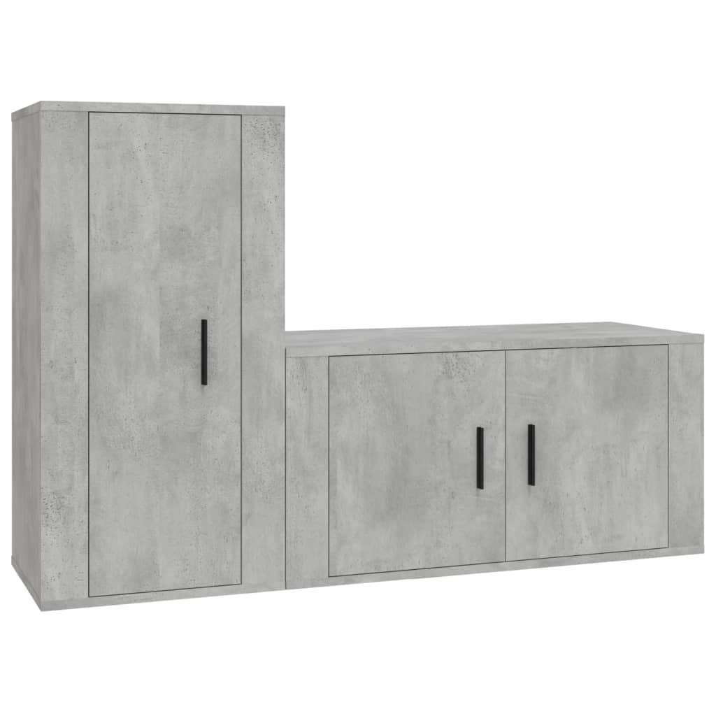 8720845899585_a_en_hd_1 vidaXL 2 Piece TV Cabinet Set Concrete Grey Engineered Wood - Image 2