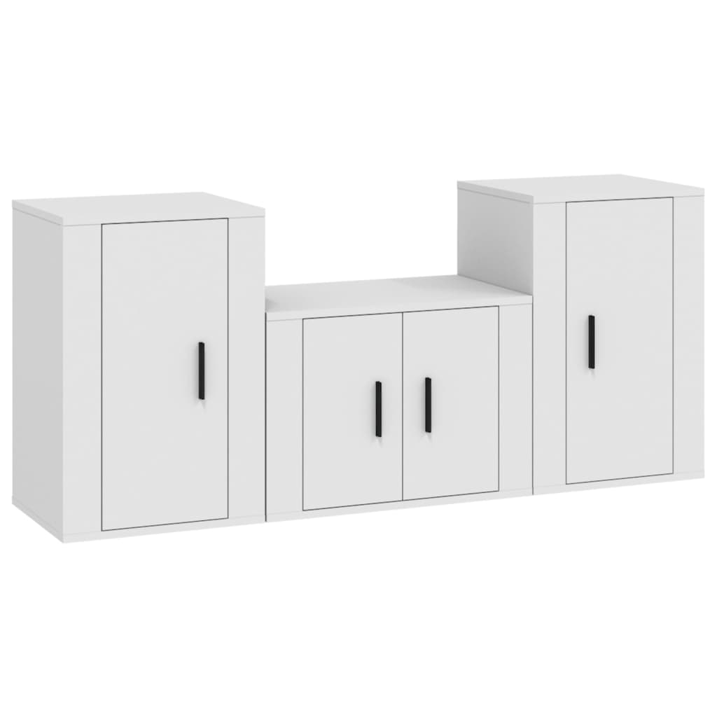 8720845899783_a_en_hd_1 vidaXL 3 Piece TV Cabinet Set White Engineered Wood - Image 2