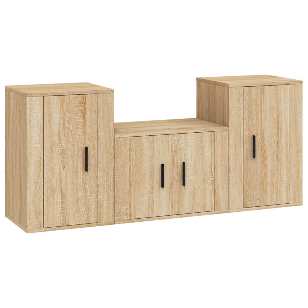 8720845899813_a_en_hd_1 vidaXL 3 Piece TV Cabinet Set Sonoma Oak Engineered Wood - Image 2