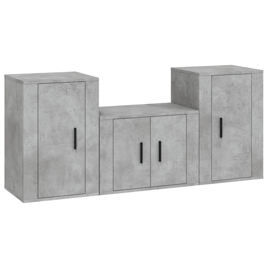 8720845899820_a_en_hd_1 vidaXL 3 Piece TV Cabinet Set Concrete Grey Engineered Wood - Image 2