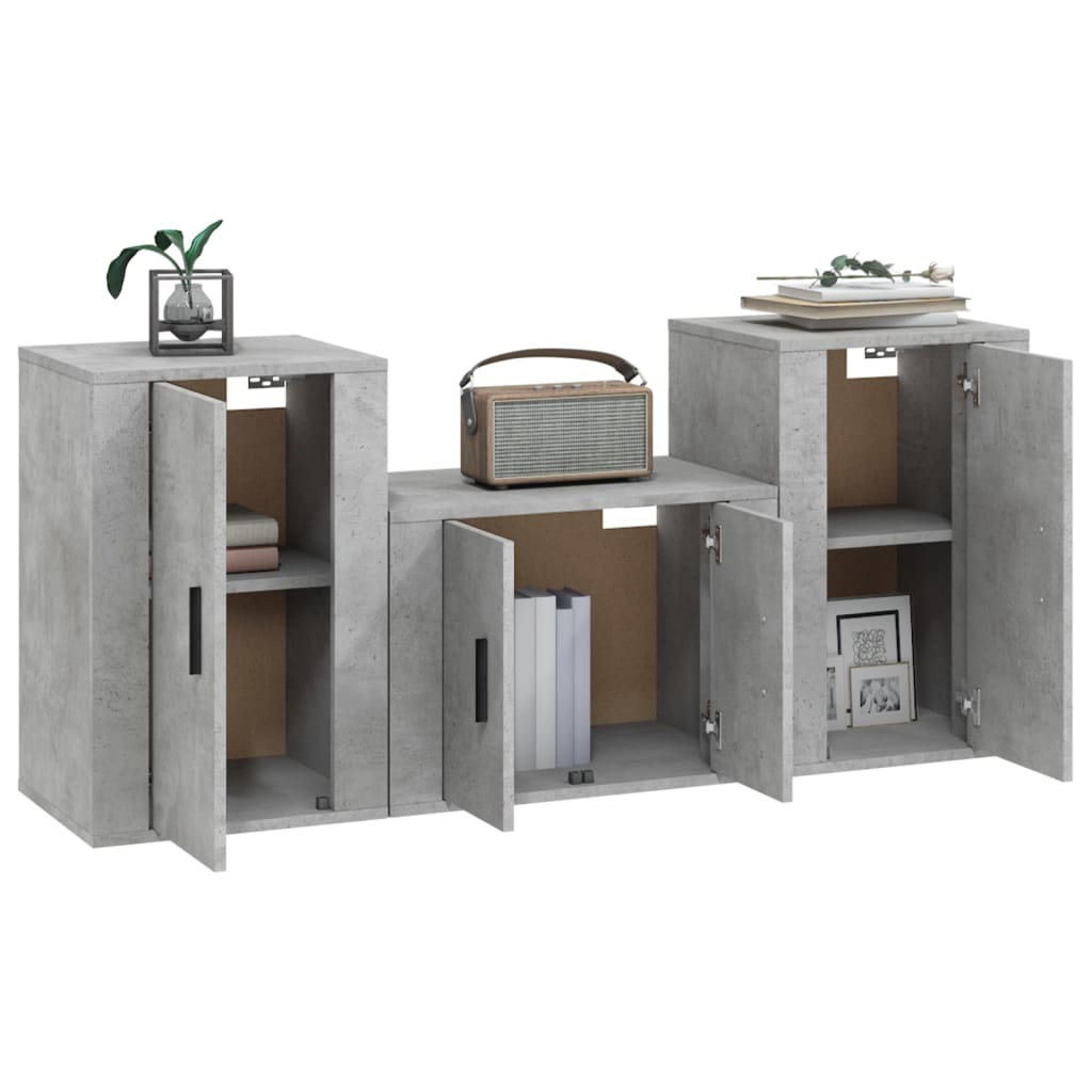 8720845899820_g_en_hd_1 vidaXL 3 Piece TV Cabinet Set Concrete Grey Engineered Wood - Image 4
